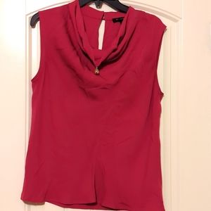St John fuschia silk blouse size 8
